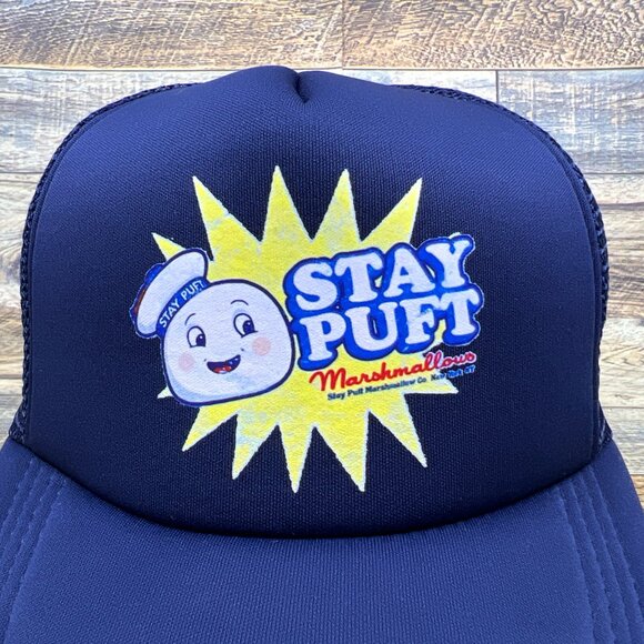 Ghostbusters Stay Puft Unisex Trucker Hat Navy Snapback Paranormal Monster Cap - Picture 3 of 7
